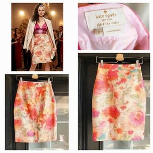 Kate Spade Marit Pencil Skirt Watercolor Floral